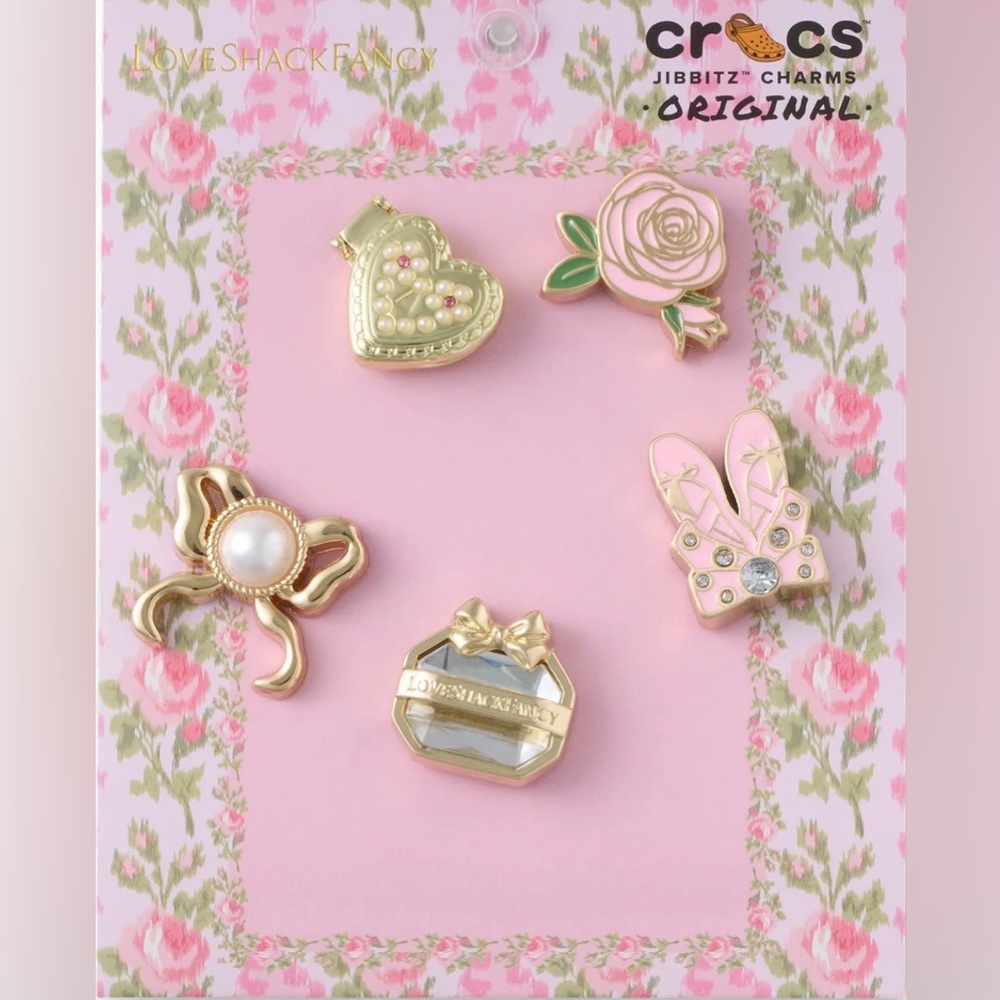 NWT LoveShackFancy X Crocs 5-Pack Of Icon Jibbitz Charms